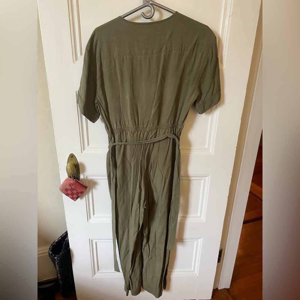 Olive Green Button-Down Jumpsuit - image 7
